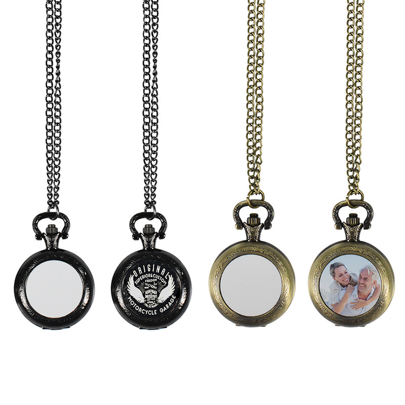 Vintage Watch Crystal - Maßgefertigte Vintage Metall-Taschenuhr Anhänger-Halskette Klassische Uhren-Halskette
