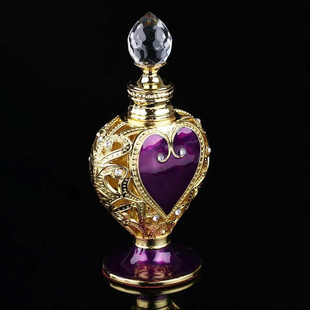 Vintage Collectible Perfume Bottles - 1pc Kristall Parfüm Flasche Lila Herz