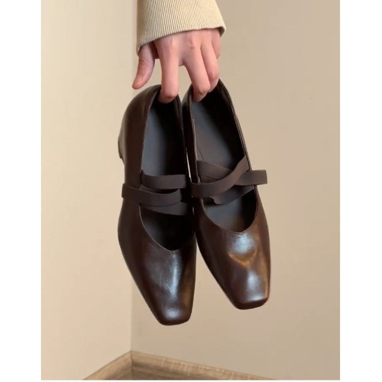 Vintage Collectible Shoes - Französischer Vintage-Stil Flache Schuhe mit niedrigem