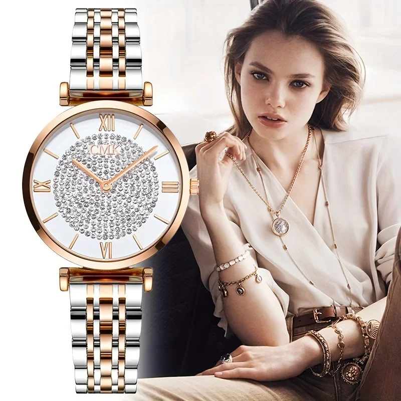 Vintage Watch Crystal - Luxuriöse Vintage römische Zifferblatt Quarzuhr mit