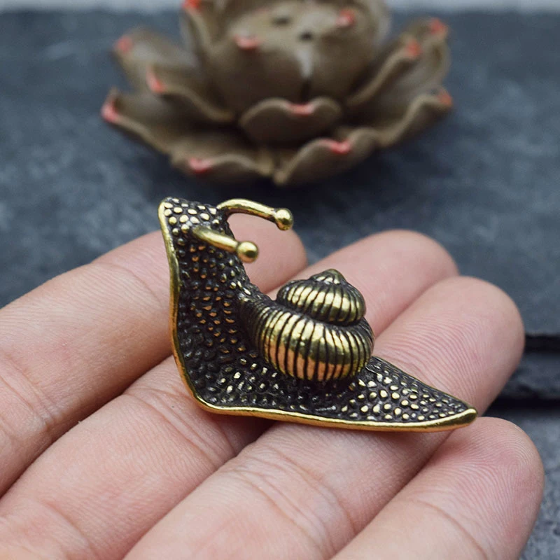 Vintage Collectible Ornaments - Vintage reines Kupfer Haustier Tee Schnecke