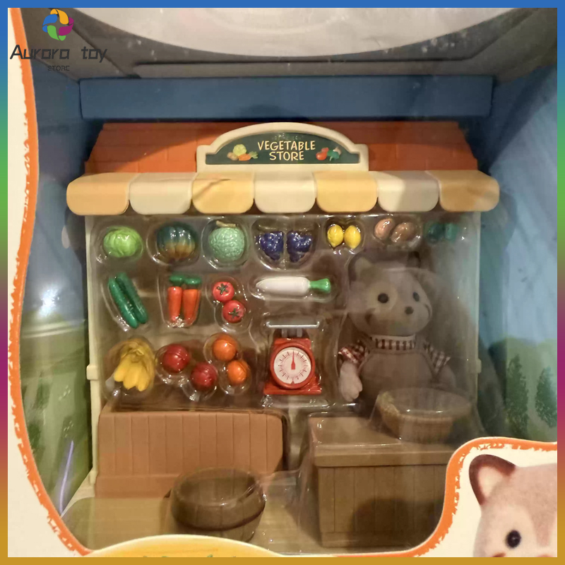 Vintage Collectible Toy Store - Sylvanian Families Auslaufkollektion: Waschbär-Obst- und Gemüseladen,