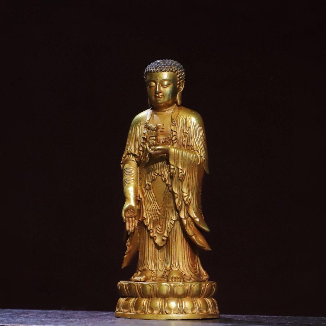 Antike Stehende Amitabha-Buddh – Vintage Collectible Ornaments Bewertung und Preis