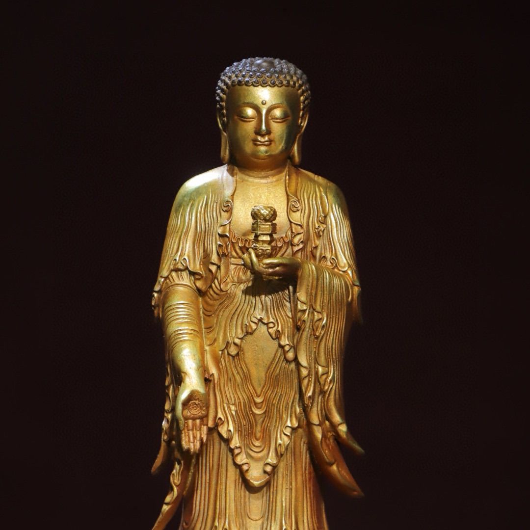 Antike Stehende Amitabha-Buddh – Vintage Collectible Ornaments Bewertung und Preis